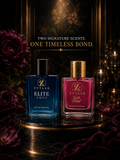 His & Hers, Perfect Together.  Discover the elegance of Elite Aqua and the charm of Soft Petal in one luxurious couple pack.